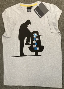 NEW GENUINE BMW MOTORRAD 76 61 8 541 640 HERITAGE T-SHIRT GRAY MENS SMALL - Picture 1 of 4