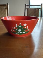 Waechtersbach Christmas Tree Red 7 1/2” Wide, Deep Serving Bowl Vintage Germany