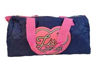 Justice Pink And Blue Quilted Duffel Bag With Sparkles Live Justice - Picture 1 of 7