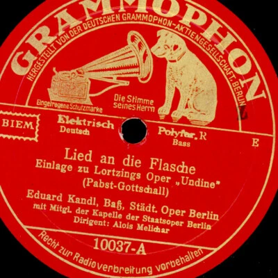 EDUARD KANDL -BASS- "Undine" Lied an die Flasche / "Waffenschmied"  78rpm S4517 - Bild 1 von 2