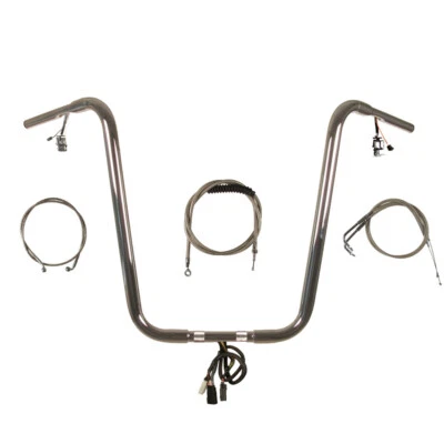 Kit de manillar colgador mono precableado cromo 20" 1 1/4" Harley Softail 1996-2006 Foto 1 de 2