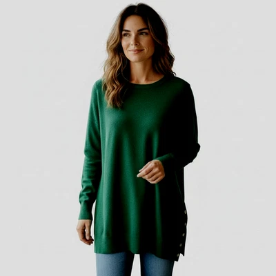 NUEVO Vestido Suéter Túnica Ann Taylor Suave Manga Larga Talla XXL Verde Esmeralda Foto 1 de 4
