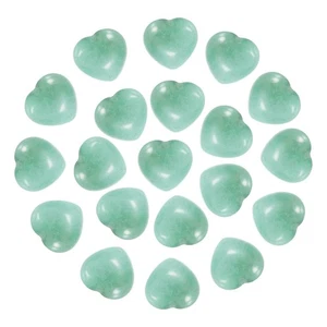 Piedra de cristal natural en forma de corazón de 0,6 pulgadas 20 piezas, verde esmeralda - Imagen 1 de 6