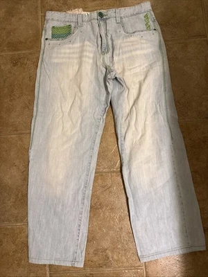 Jeans De Colección Y2K Miskeen Originales Hombres 36x30 Bordados Patinador Hip Hop Calle ¡Guau! Foto 1 de 4