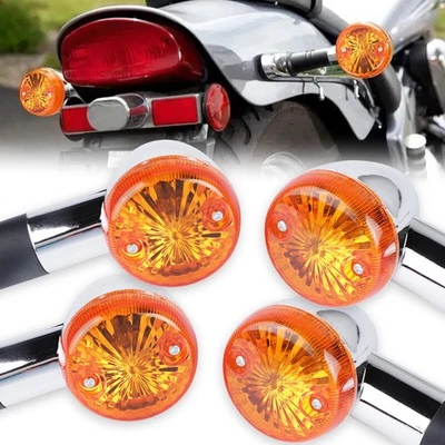 4X Luz indicadora de giro cromada para motocicleta Honda Shadow VLX 600 VT750C Foto 1 de 4