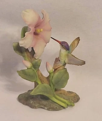1991 HOMCO Masterpiece Porcelain - The Glory of Nature - Hummingbird and Flower - Image 1 of 4
