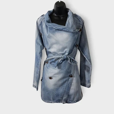 Chaqueta gabardina de mezclilla Jessica para mujer Numph azul claro talla 36 = EE. UU. 6 contemporánea Foto 1 de 4