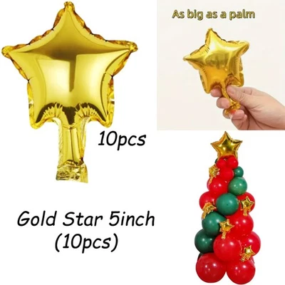 Mini Gold Star Balloons 10pcs Christmas Tree Decoration Outer Space Baby Shower - image 1 of 4