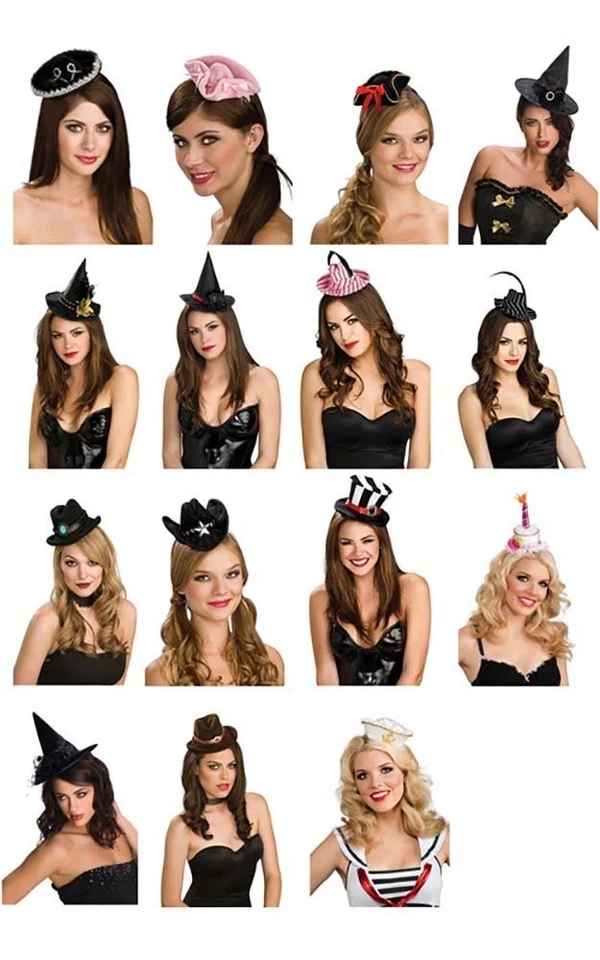 MINI DISFRAZ SOMBRERO MARINERO CUMPLEAÑOS TOP VAQUERO FEDORA BRUJA PIRATA MOZA SOMBRERO Foto 1 de 2