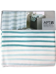 Apt 9 türkis blau Mosaik Streifen Stoff Duschvorhang hübsch gestreift Bad - Bild 1 von 2