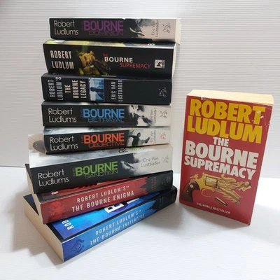 Robert Ludlum Books Lot Bundle x 9 Jason Bourne Series Eric van Lustbader PBs - Image 1 of 4