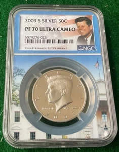 2003 S Silber Kennedy Half Dollar - Portrait Label - T16 - Bild 1 von 2