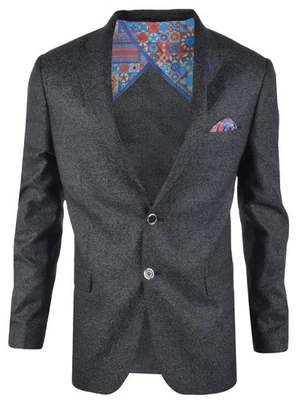 Blazer Spazio Para Hombre Moda Euro Negro Lunares Multicolor Forro Satinado Pochette Foto 1 de 4