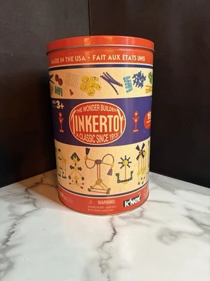 K'NEX Tinkertoy Classic Building Tin/Collectable Metal Can & Unopened Bag. Book - Image 1 of 4