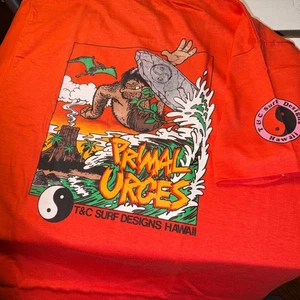 80's T&C Surf Designs T-shirt Men's Small   Red - Picture 1 of 2