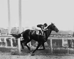1920 Champion Racehorse MAN O WAR Glossy 8x10 Photo Clarence Kummer Reprint - Picture 1 of 1