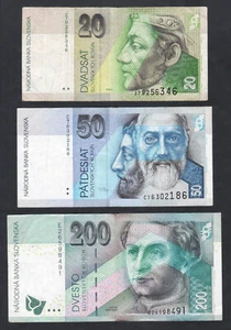 Slowakei 1999-2001, 20+50+200 Korun - Bild 1 von 2