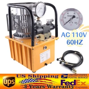 7L Electric Driven Hydraulic Pump Solenoid Valve 10000PSI Double-Acting 750W - Picture 1 of 18