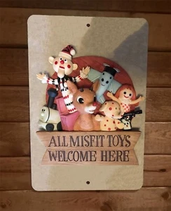 Letrero de metal Rudolph All Misfit Toys Welcome Here Navidad Navidad 8x12 - Imagen 1 de 1