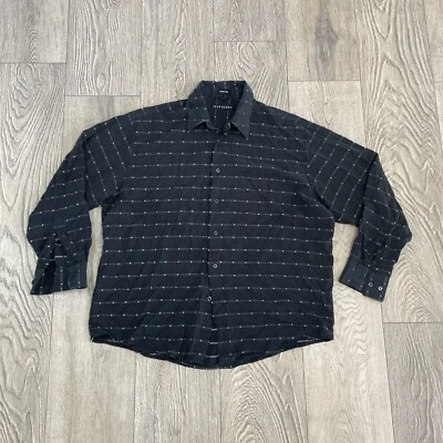 John Henry Mens Large Black Pattern Button Up Collared Ultra Feel Long Sleeve - Image 1 of 4