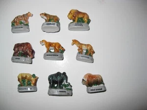 9 FEVES France miniature porcelain ICE AGE Prehistoric Mammal Figurines - Picture 1 of 10