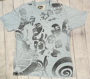 DO DENIM Blue Motorcycle Graphic Print T-Shirt Studs On Back 2XL - Picture 1 of 12