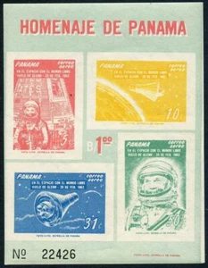 Panama C277a, MNH. Michel Bl.12. Orbital flight of Lt.Col. John H.Glenn, 1962. - Picture 1 of 1