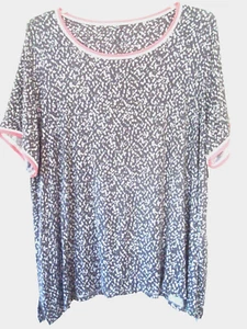 Ladies Plus Pajama Top Size 2X Gray Short Sleeves New - Picture 1 of 2