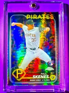 Paul Skenes RARE SILVER HYPER REFRACTOR ROOKIE TOPPS CHROME RC PIRATES SP MINT! - Picture 1 of 8