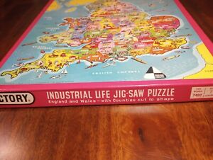 Vtg Jig-Saw Puzzle Victory Plywood Industrial Life of England & Wales Complete