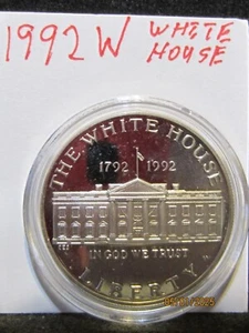 Capsuled Commemorative 90% Silver Dollar No box/COA 1992 W White House 200 PROOF - Picture 1 of 3