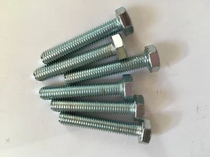 M8 x 45mm Hex Head 8.8 Bolts Pack of 6 Fully Threaded BZP New Kart Parts UK - Picture 1 of 1