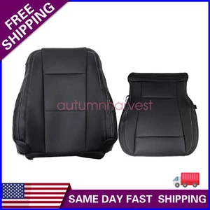 For 2017-2022 Ford F250 Super Duty Lariat Driver Bottom & Top Seat Cover Black - Picture 1 of 12