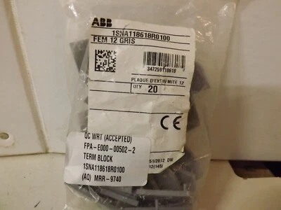 Package of 20 Entrelec ABB Wiring Terminal Block FEM12 Gray - Image 1 of 4