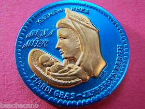 Rare 1978 Rhea (HAS) AROUND THE WORLD Gold on Blue Dual Mardi Gras Doubloon  - Picture 1 of 1