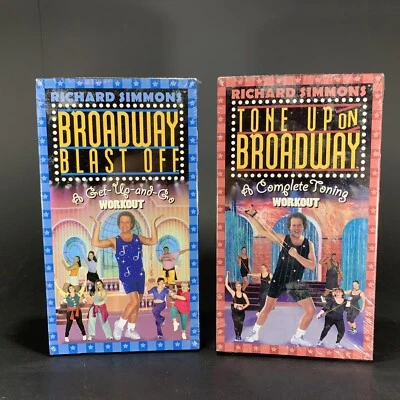 Lot of 2 NEW & SEALED Richard Simmons VHS Broadway Blast Off Tone Up On Broadway - Image 1 of 4