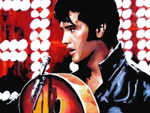 Elvis Presley TT Art -Iconic Movie Scenes with 6"x8" mounted prints- A4 framed - Picture 1 of 7