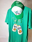ST. Patrick's DAY GREEN SHIRT & HAT MENS SIZE L MILLER LITE YOURE IN LUCK