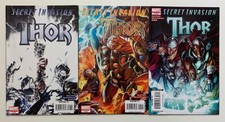 Thor Secret Invasion #1 to #3 complete series (Marvel 2008) VF +/- condition.
