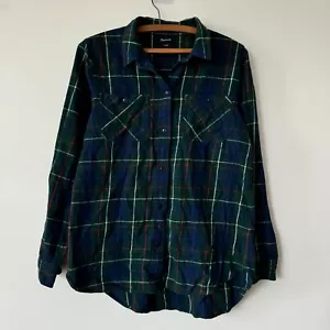 Madewell Hemd Damen M 90er Grunge Flanellhemd dunkel kariert Skate Holzfäller - Bild 1 von 8
