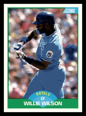 1989 Score Willie Wilson  Kansas City Royals #28 Near Mint NM - Image 1 of 2