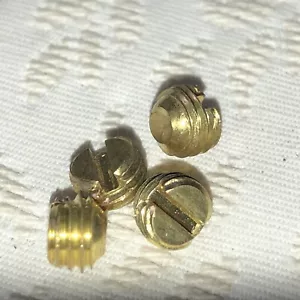 1/4-28 x 3/16" Set Screw slotted flat point Solid Brass for Vintage Door handle - Picture 1 of 9