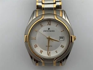 PIERRE CARDIN Two Tone Gold & SS quartz watch w. BOX VINTAGE WORKS GREAT + DATE - Picture 1 of 4