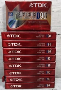 9 TDK D90 Superior Normal Bias Blank Audio Cassette Tapes IECI / TYPE I - Japan - Picture 1 of 9