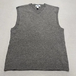 VTG Old Navy Sweater Vest Mens XL Gray Lambs Wool Pullover Preppy Fisherman Y2K - Picture 1 of 7