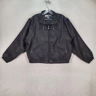 De Colección Jamie Sadock Negro Cuello Texturizado Bombardero Retro Abrigo Mujer Chaqueta Talla L Foto 1 de 4