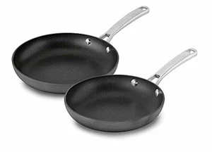 Juego de 2 piezas de sartén antiadherente tortilla horno de aluminio apto para horno de 8"" 10"" utensilios de cocina - Imagen 1 de 7