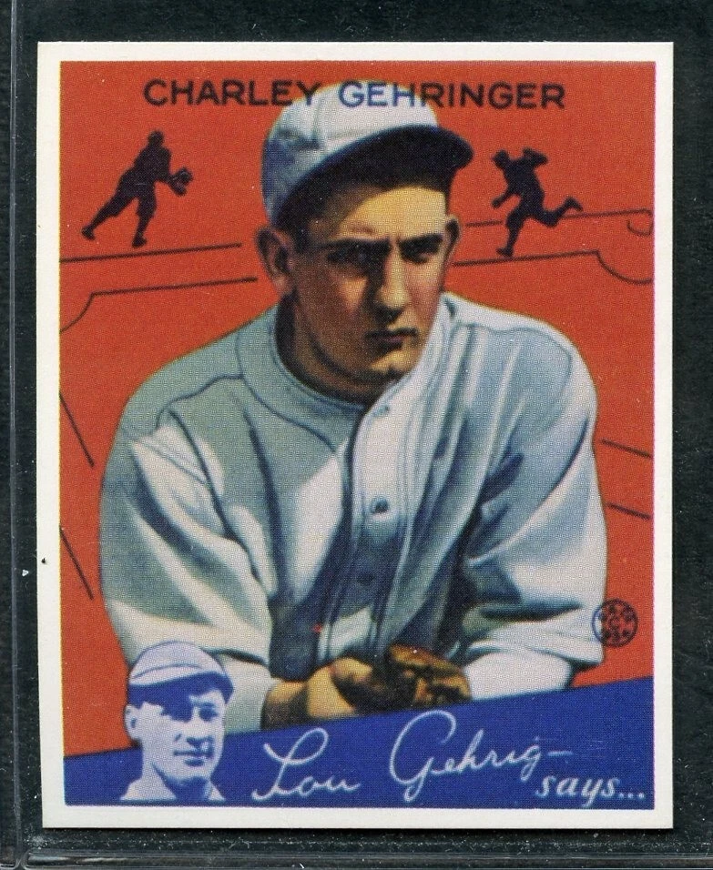 Reimpresiones de béisbol Goudey 1934 - #23 - Charley Gehringer - Tigres de Detroit Foto 1 de 1