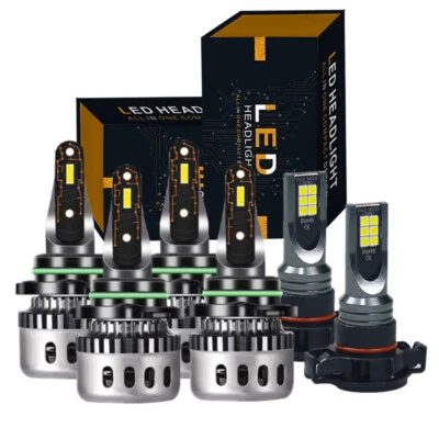 For Dodge Charger 2010 6000K LED Headlights High/Low Beam + Fog Lights Bulbs 6x - Image 1 of 4