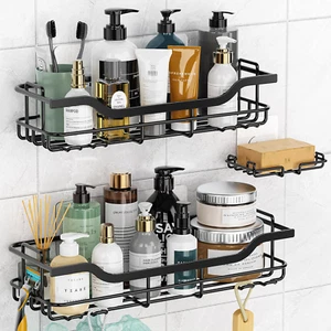 Shower Caddy Rack 3-Pack, Adhesive Shower Wall Organizer Shampoo Basket Holder w - Picture 1 of 12